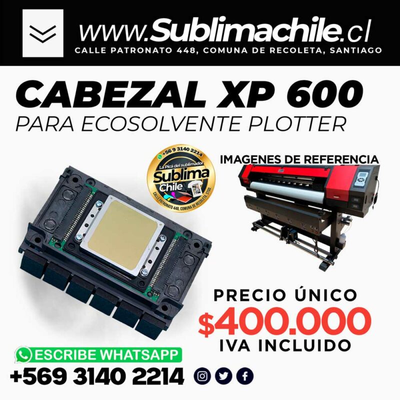 50 E Cabezal XP 600 Plotter ecosolvente
