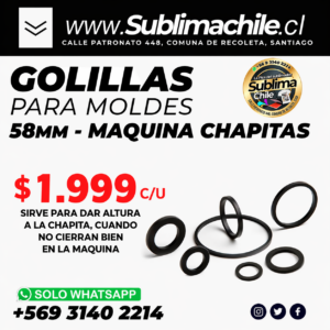 Golillas para Moldes Máquina de Chapita 58mm