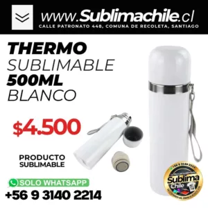 Termo sublimable con tapa metálica 500ml
