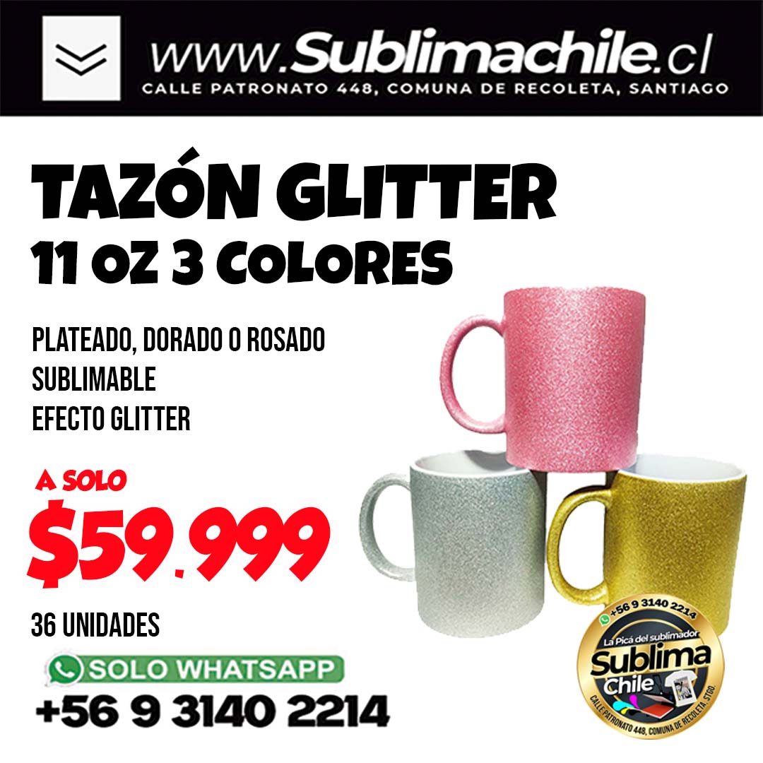 Tazones Glitter sublimables 11 Oz 36 unidades 1 Tazones Glitter sublimables 11 Oz 36 unidades