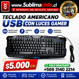 Teclado americano USB con luces Gamer