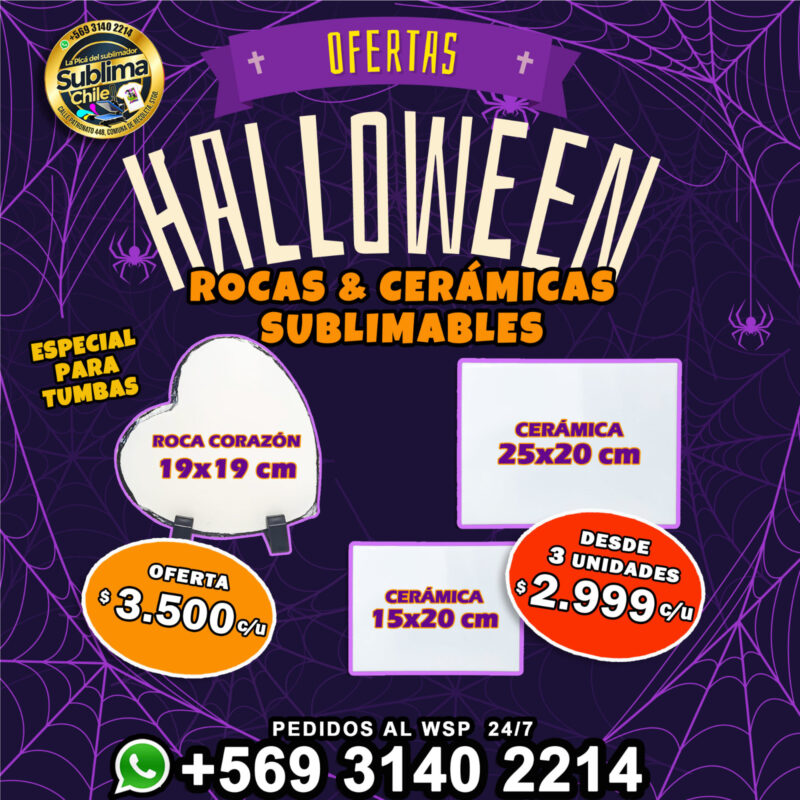 Halloween ofertas rocas sublimables