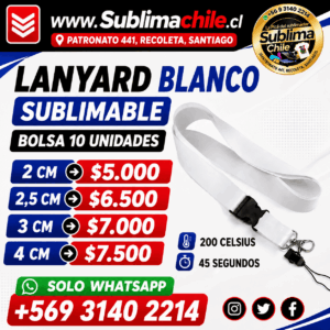 Lanyard Sublimable 2 cm de ancho