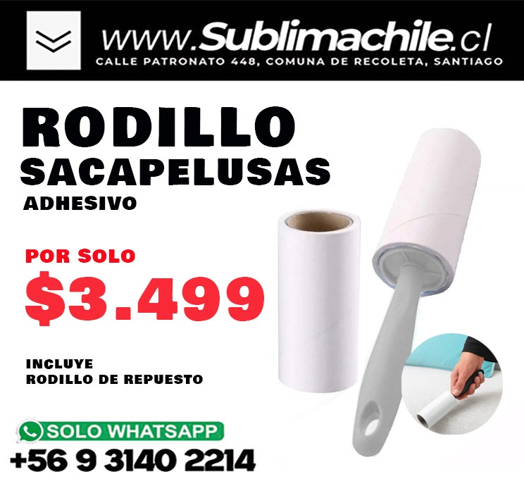 Rodillo SACAPELUSAS Adhesivo - Incluye Rodillo de Respuesto 1 Rodillo SACAPELUSAS Adhesivo - Incluye Rodillo de Respuesto