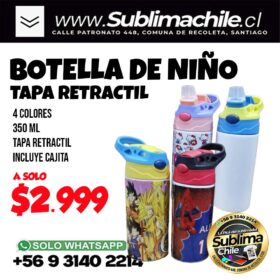 Botella Sublimable tapa Bicolor