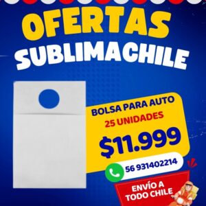 Bolsas para auto TNT sublimables pack 25 unidades Sublimachile